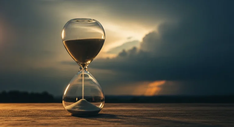 Das Ende der Nachspielzeit – Sanduhr als Symbol für den gesellschaftlichen Wendepunkt