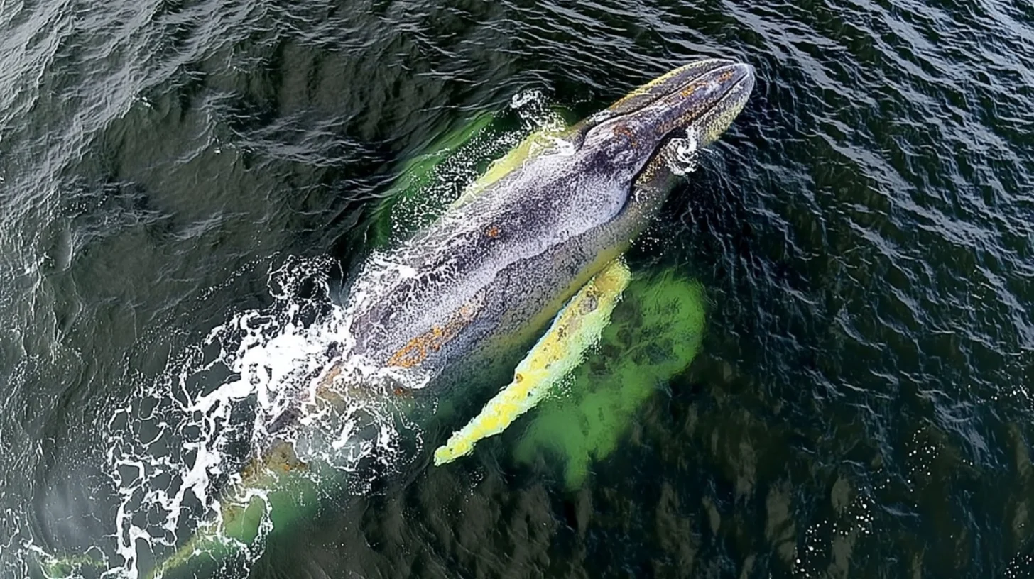 Der Walbetrug – Drohnenaufnahme des gestrandeten Wals in der Ostsee als Symbol für Verschwörungsmythen