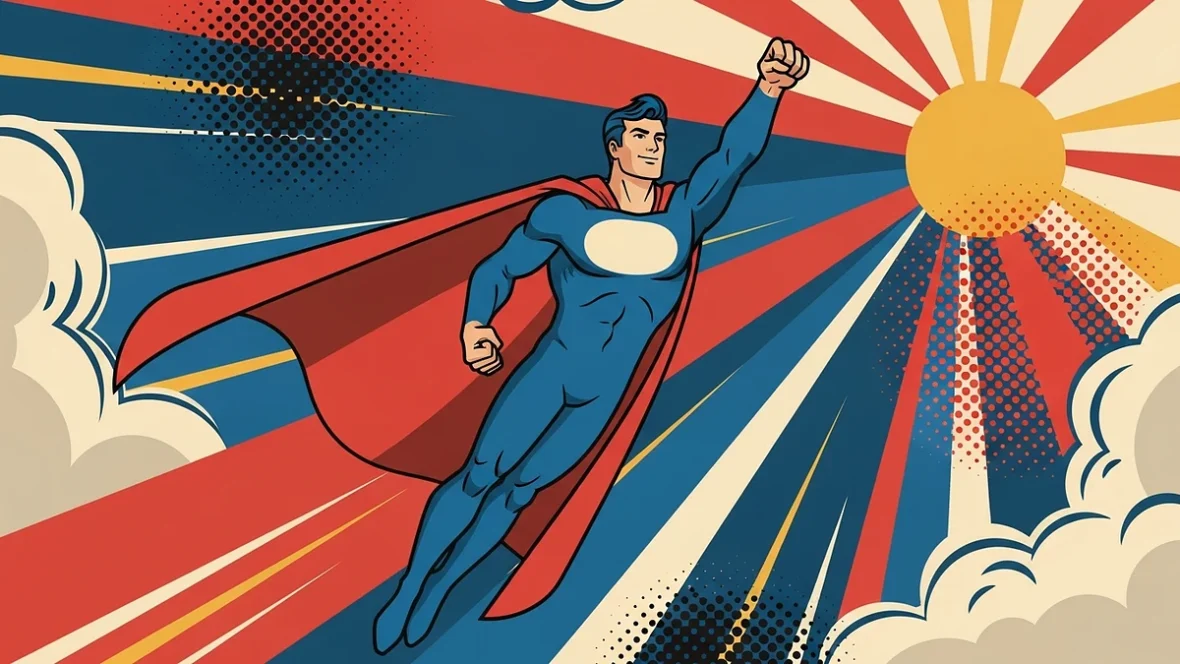 No more heroes – und wer rettet die Welt? Comicartiger Superheld fliegt der Sonne entgegen